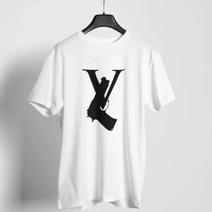 Unisex Luxury Gun Tshirt Brand New Short Sleeve White Handgun Shoot Mens Womens